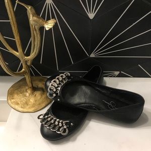 (Jessica Simpson) Silver Embellished Ballet Flats